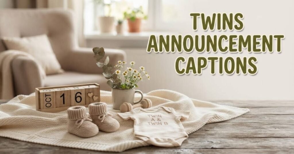 twins Announcement Captions
