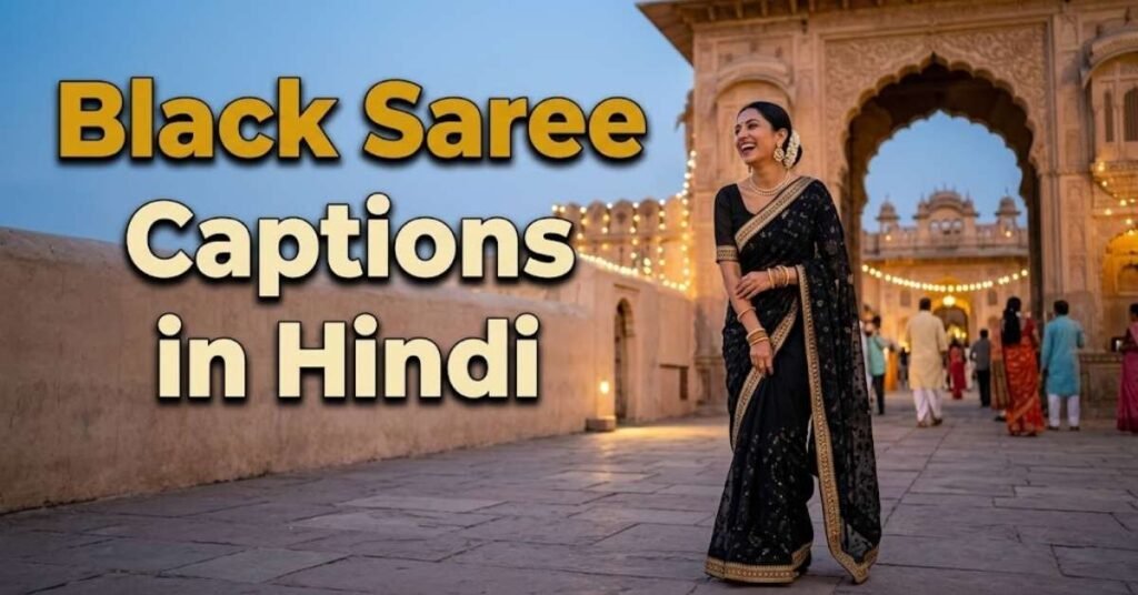 Black Saree Captions in Hindi