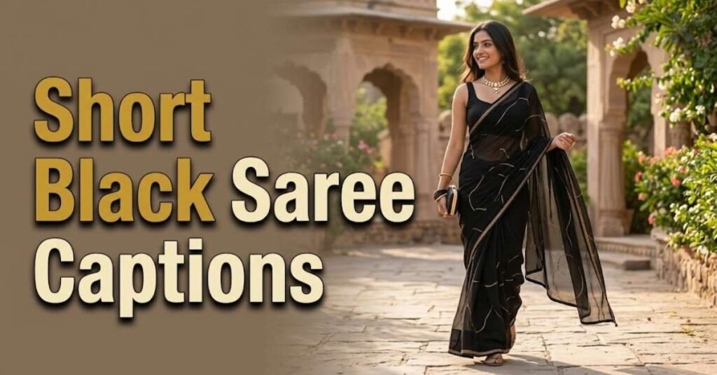 Short Black Saree Captions